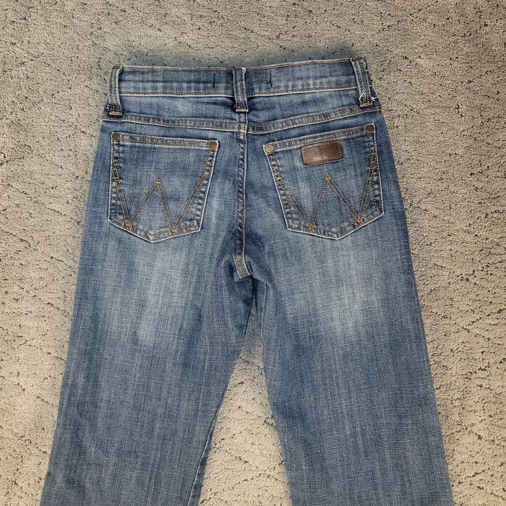 Wrangler Retro Jeans Boys 12 Blue Relaxed Boot Adjustable Waist Stretch Bootcut - Picture 4 of 7